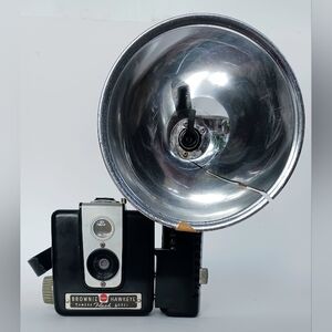 Vintage Kodak Brownie Hawkeye Flash Model Camera w Flash Bulb Acc Untested -note